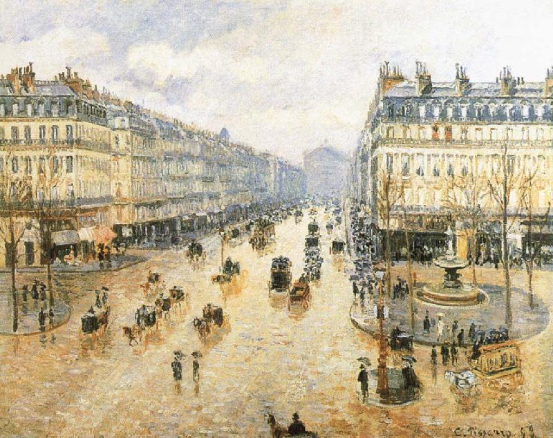 Camille Pissarro Theater Square, the French rain oil painting image